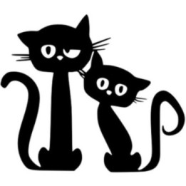 Pair Of Black Cats Sticker Vinyl Decal - DecalsHouse