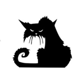 Scary Black Cat Sticker Vinyl Decal - DecalsHouse