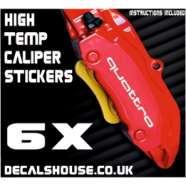 Audi Quattro Caliper Stickers - S4 RS4 TT 4WD (6-Pack)