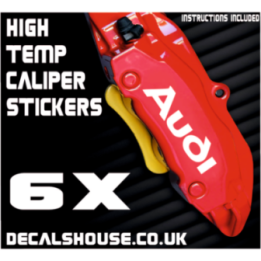 Audi Brake Caliper Stickers – A3 A4 A5 A6 TT quattro (6-Pack)