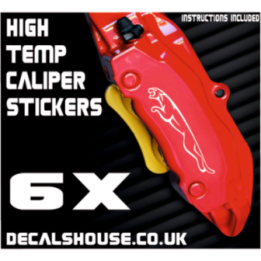 Jaguar Brake Caliper Stickers V2 Die-Cut Vinyl 6-Pack