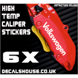 Volkswagen Brake Caliper Stickers – Golf GTI Golf R Polo GTI Passat Arteon (6-Pack)