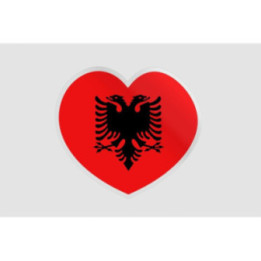 Albania Flag Heart Sticker - DecalsHouse