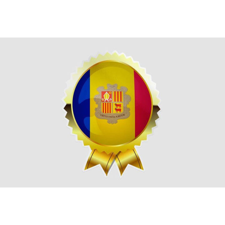 Andorra Flag Style 17 Sticker - DecalsHouse