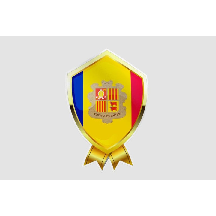 Andorra Flag Style 22 Sticker - DecalsHouse