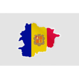 Andorra Map Style 4 Sticker - DecalsHouse