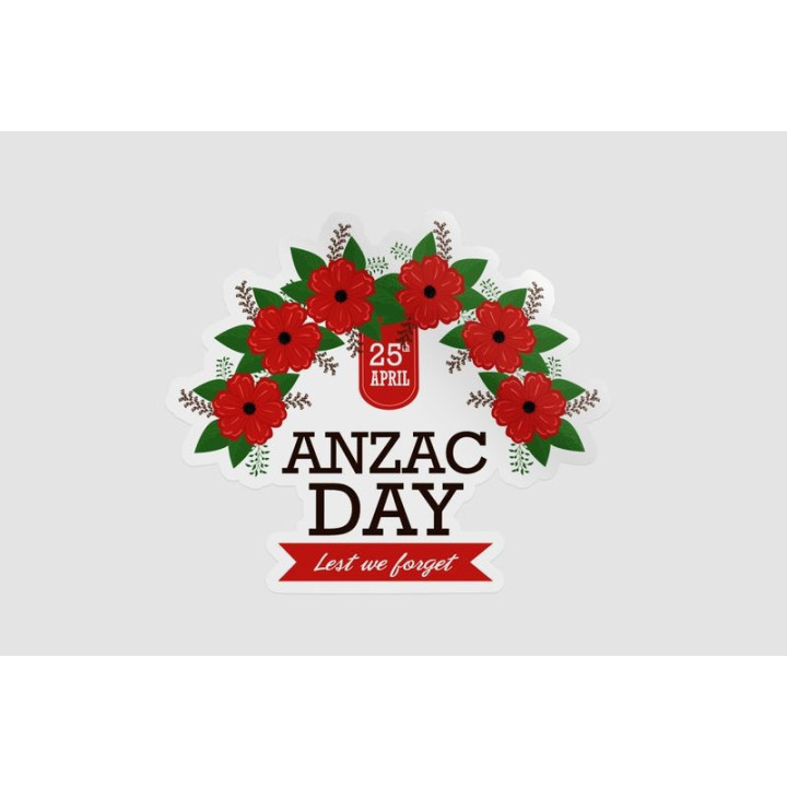 Anzac Day Stickers – Lest We Forget Poppy Decals (2-Pack)