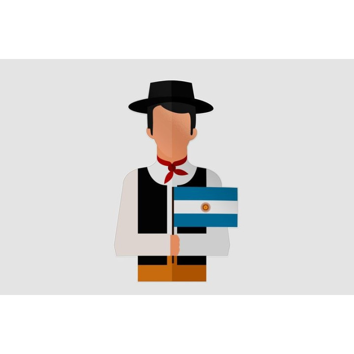 Argentina Flag Style 17 Sticker - DecalsHouse