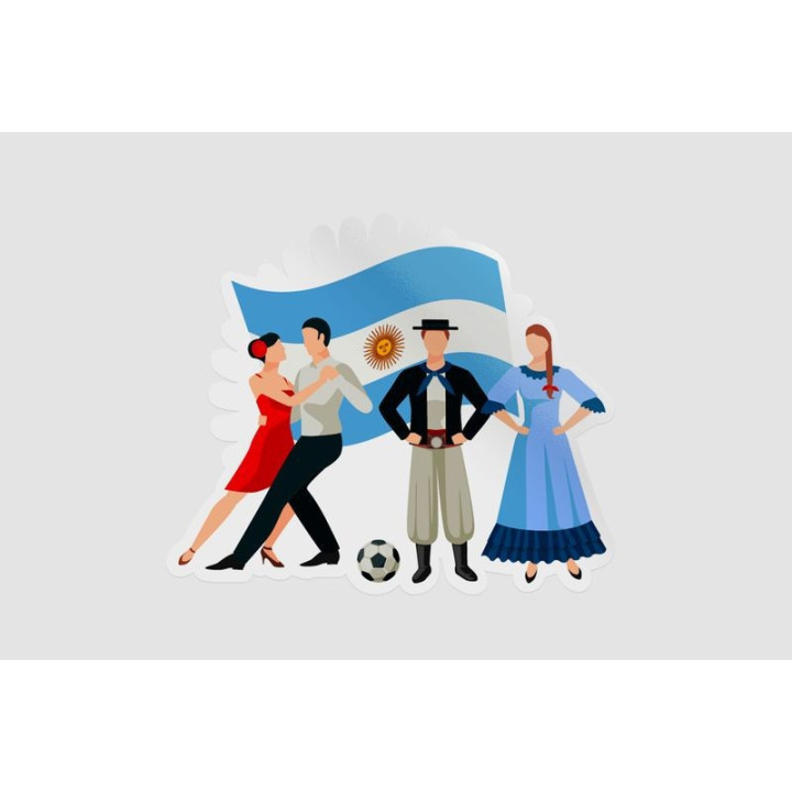 Argentina Flag Style 3 Sticker - DecalsHouse