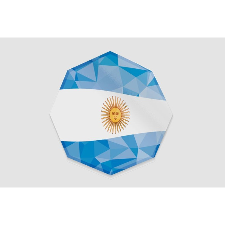 Argentina Flag With Octagone Design Sticker - DecalsHouse