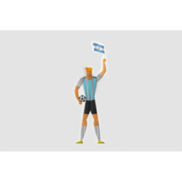 Argentina Football Fan Style 3 Sticker - DecalsHouse