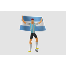 Argentina Football Fan Style 5 Sticker - DecalsHouse