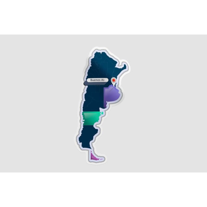 Argentina Map Style 18 Sticker - DecalsHouse