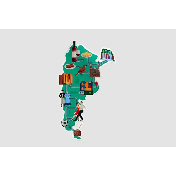 Argentina Map Style 6 Sticker - DecalsHouse