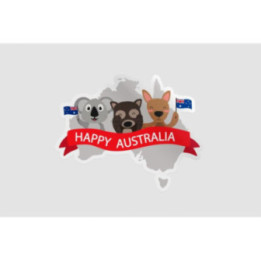 Australia Day Design With Koalas And Kangaroo Sticker - DecalsHouse