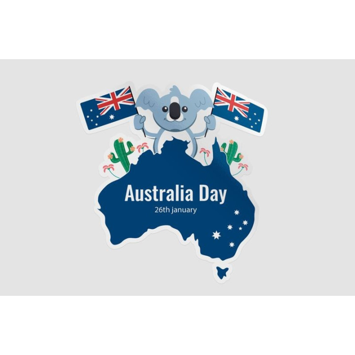 Australia Day With Flag And Koala Sticker - DecalsHouse
