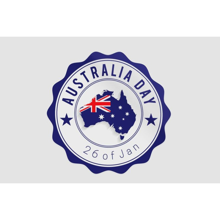 Australia Day With Flag Style 2 Sticker - DecalsHouse