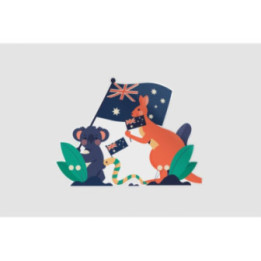 Australia Flag With Animals Style 2 Sticker - DecalsHouse
