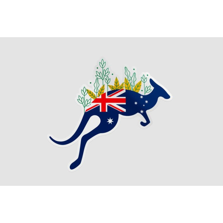 Australia Flag With Kangaroo Sticker - DecalsHouse