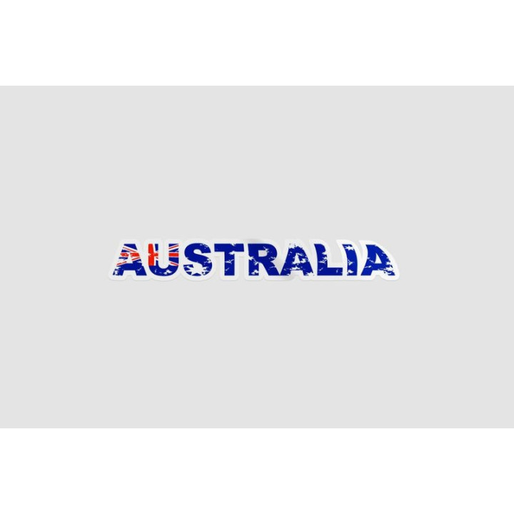 Australia Flag With Text Sticker - DecalsHouse