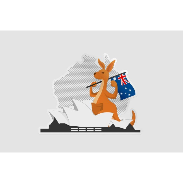 Australia Map Style 13 Sticker - DecalsHouse