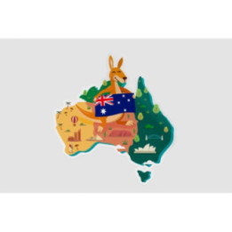 Australia Map Style 14 Sticker - DecalsHouse