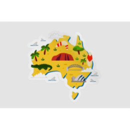 Australia Map Style 15 Sticker - DecalsHouse