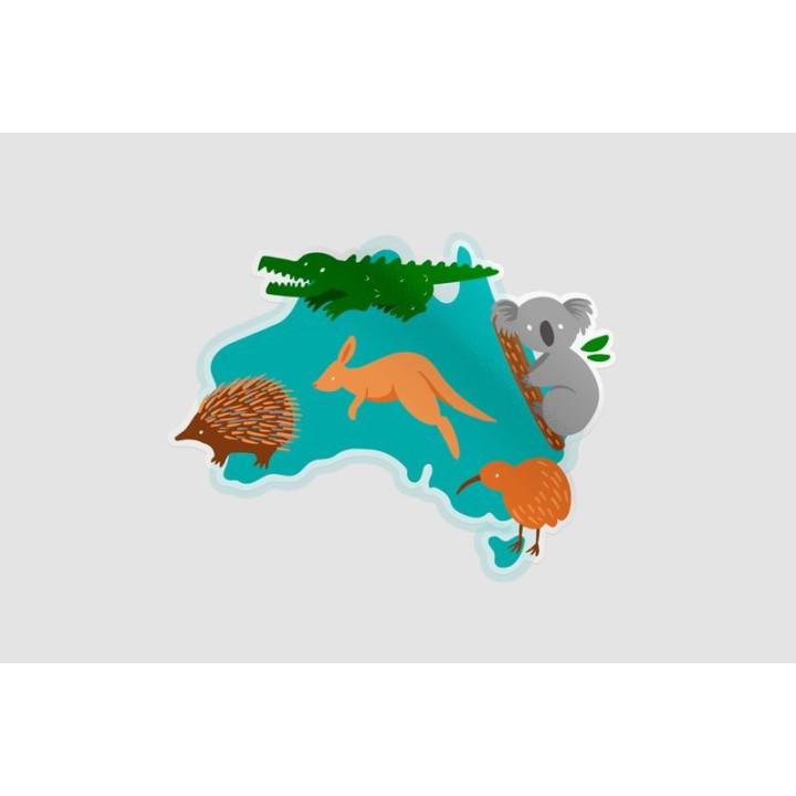Australia Map Style 20 Sticker - DecalsHouse