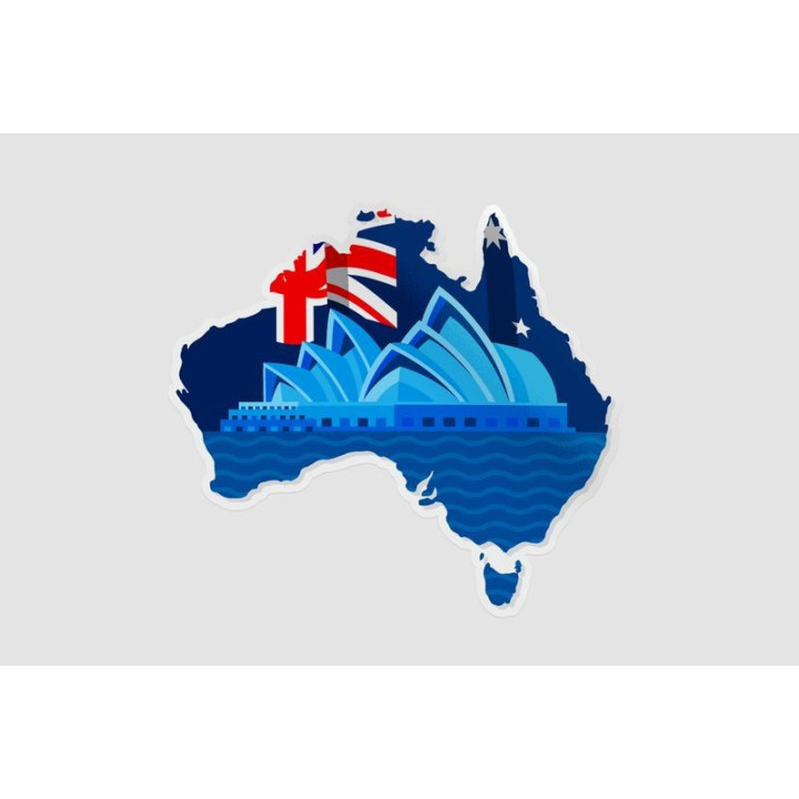 Australia Map Style 22 Sticker - DecalsHouse
