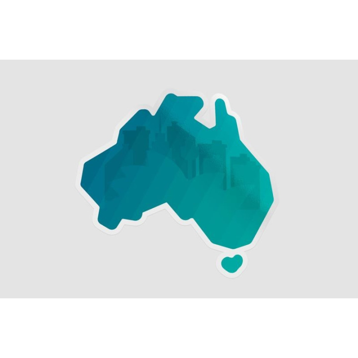 Australia Map Style 9 Sticker - DecalsHouse