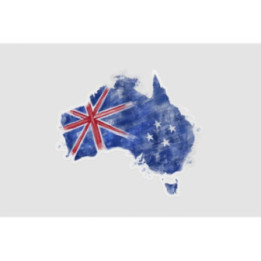 Australia Map With Flag In Watercolor Style Sticker - DecalsHouse