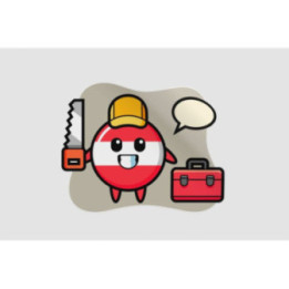 Austria Flag Badge Character As A Woodworker Sticker - DecalsHouse