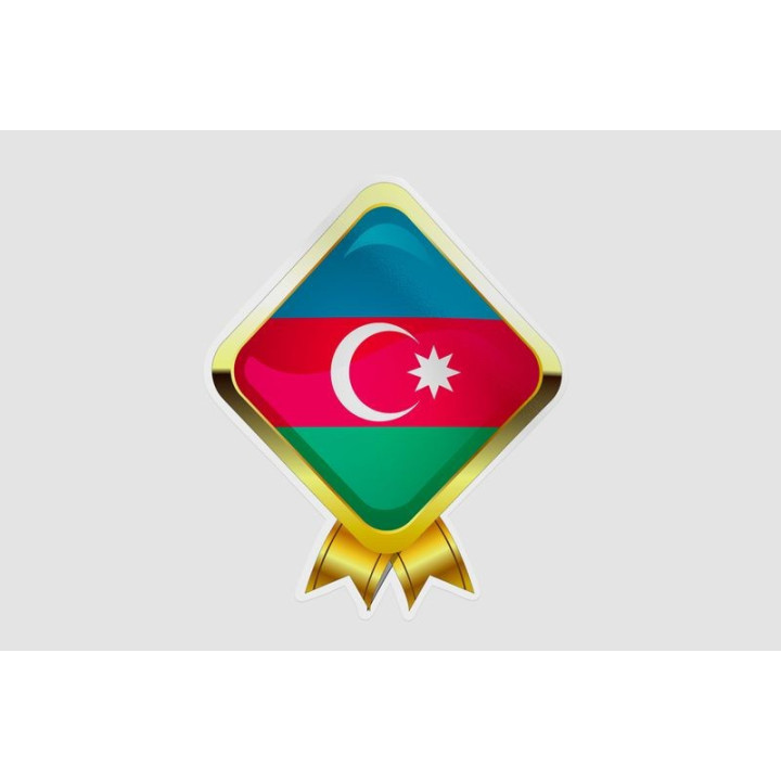 Azerbaijan Flag Style 17 Sticker - DecalsHouse