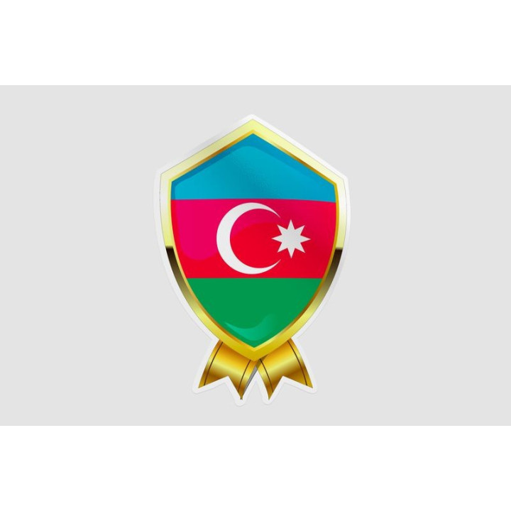 Azerbaijan Flag Style 22 Sticker - DecalsHouse