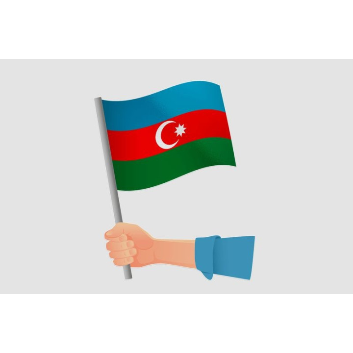 Azerbaijan Flag Style 3 Sticker - DecalsHouse