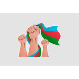Azerbaijan Flag Style 4 Sticker - DecalsHouse