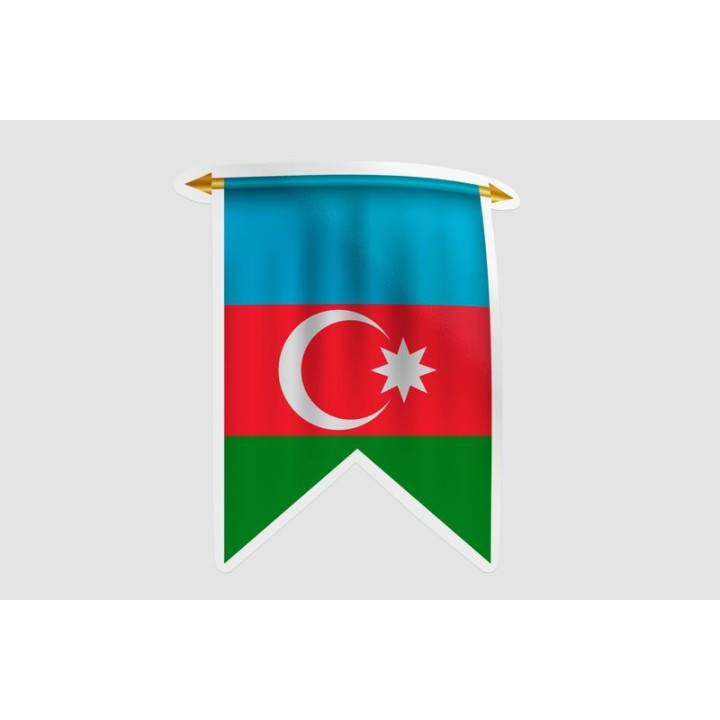 Azerbaijan Flag Style 8 Sticker - DecalsHouse