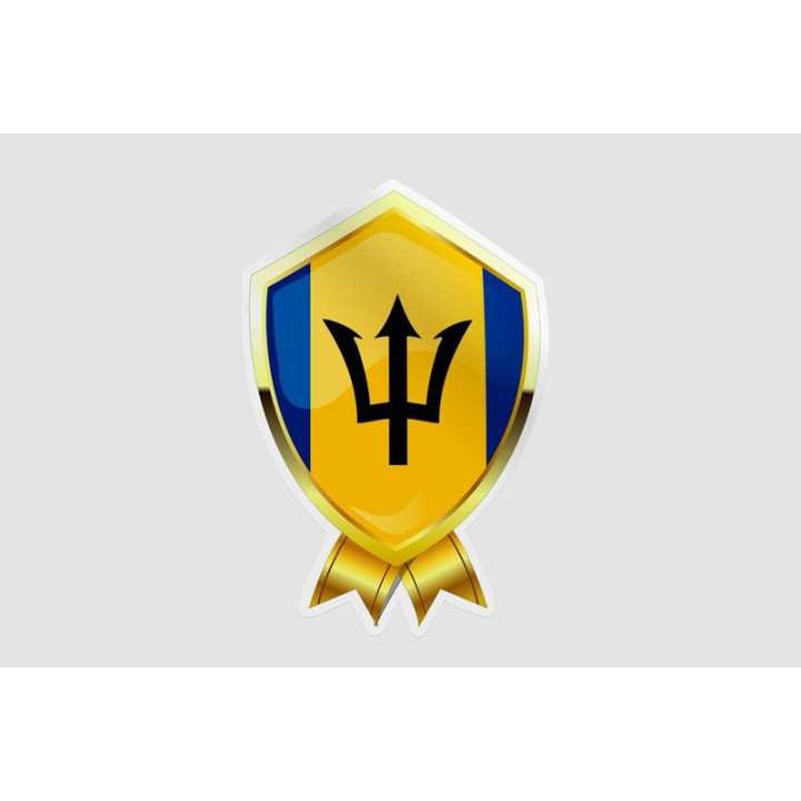 Barbados Flag Style 10 Sticker - DecalsHouse