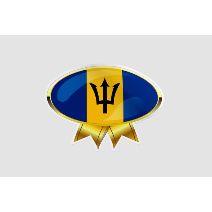 Barbados Flag Style 12 Sticker - DecalsHouse