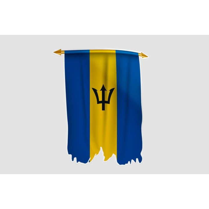 Barbados Flag Style 28 Sticker - DecalsHouse