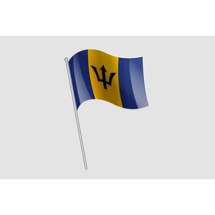 Barbados Flag Style 31 Sticker - DecalsHouse