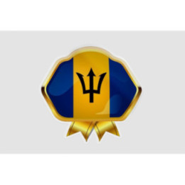 Barbados Flag Style 7 Sticker - DecalsHouse