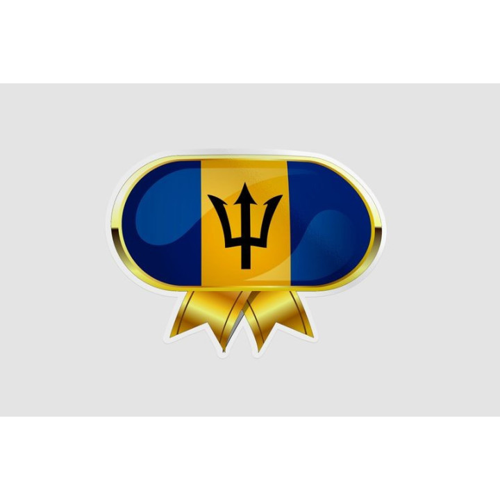 Barbados Flag Style 9 Sticker - DecalsHouse
