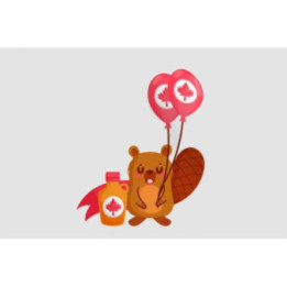 Beaver With Canadian Balloons Sticker - DecalsHouse