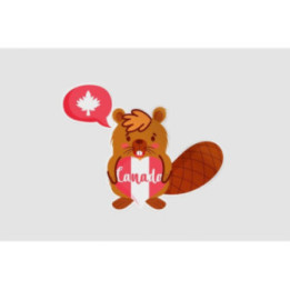 Beaver With Canadian Heart Sticker - DecalsHouse