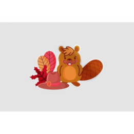 Beaver With Canadian Leaves And Hat Sticker - DecalsHouse