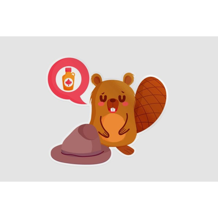 Beaver With Canadian Maple Syrup Style 3 Sticker - DecalsHouse
