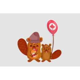 Beavers With Canadian Balloon Sticker - DecalsHouse