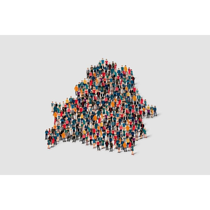 Belarus Map Of People Sticker - DecalsHouse