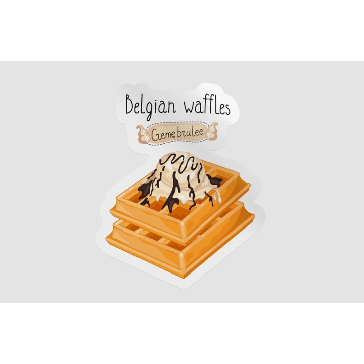 Belgian Waffles With Ice Cream Sticker - DecalsHouse